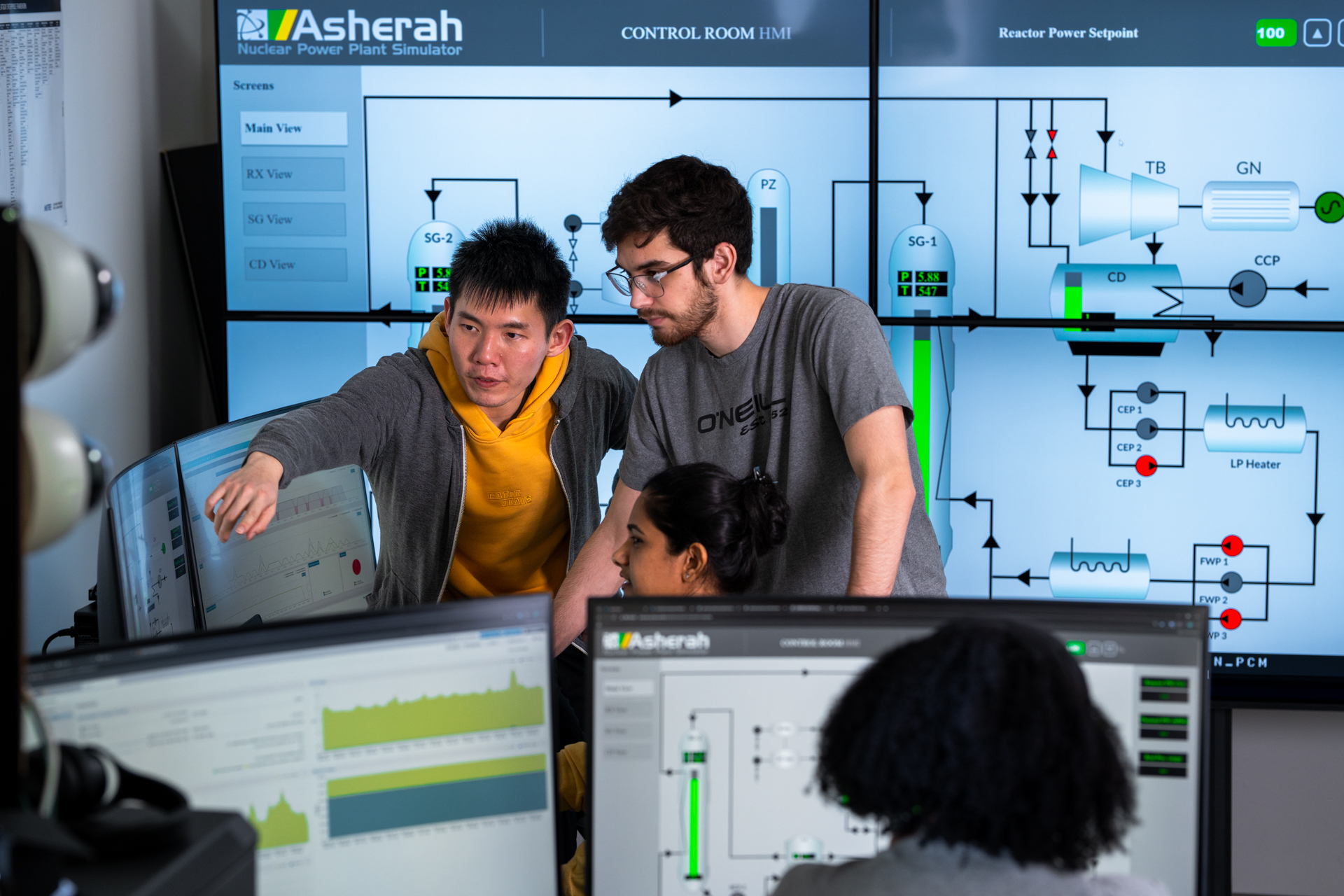 academics image showing computer, cyber security, faculty of business and information technology, interior, laboratory, nuclear, simulation, students, technology at software and informatics research centre