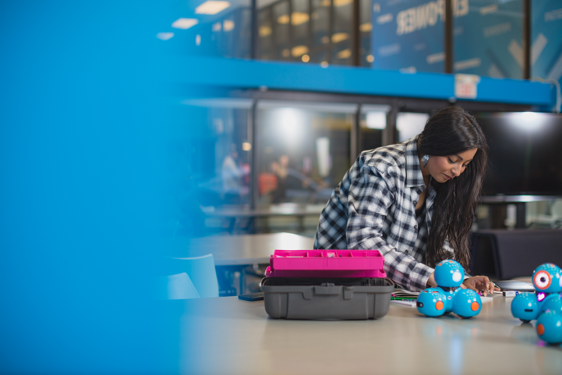 student doing hands-on learning