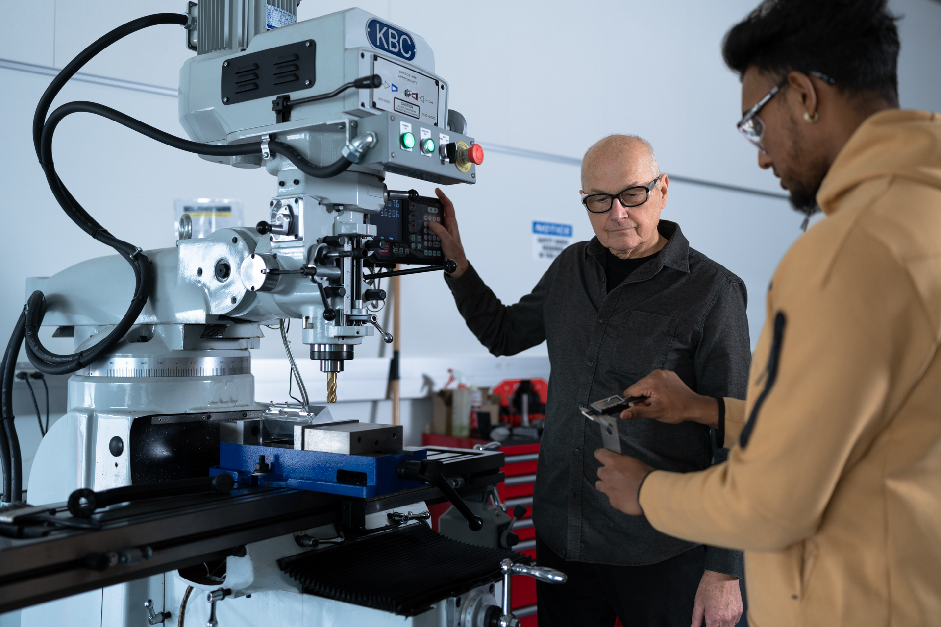 Professor and student in an engineering teaching lab