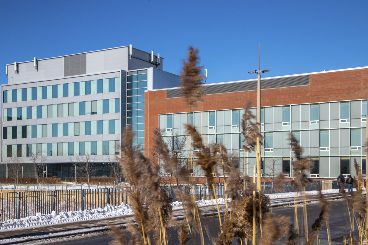 Image of campus building during winter