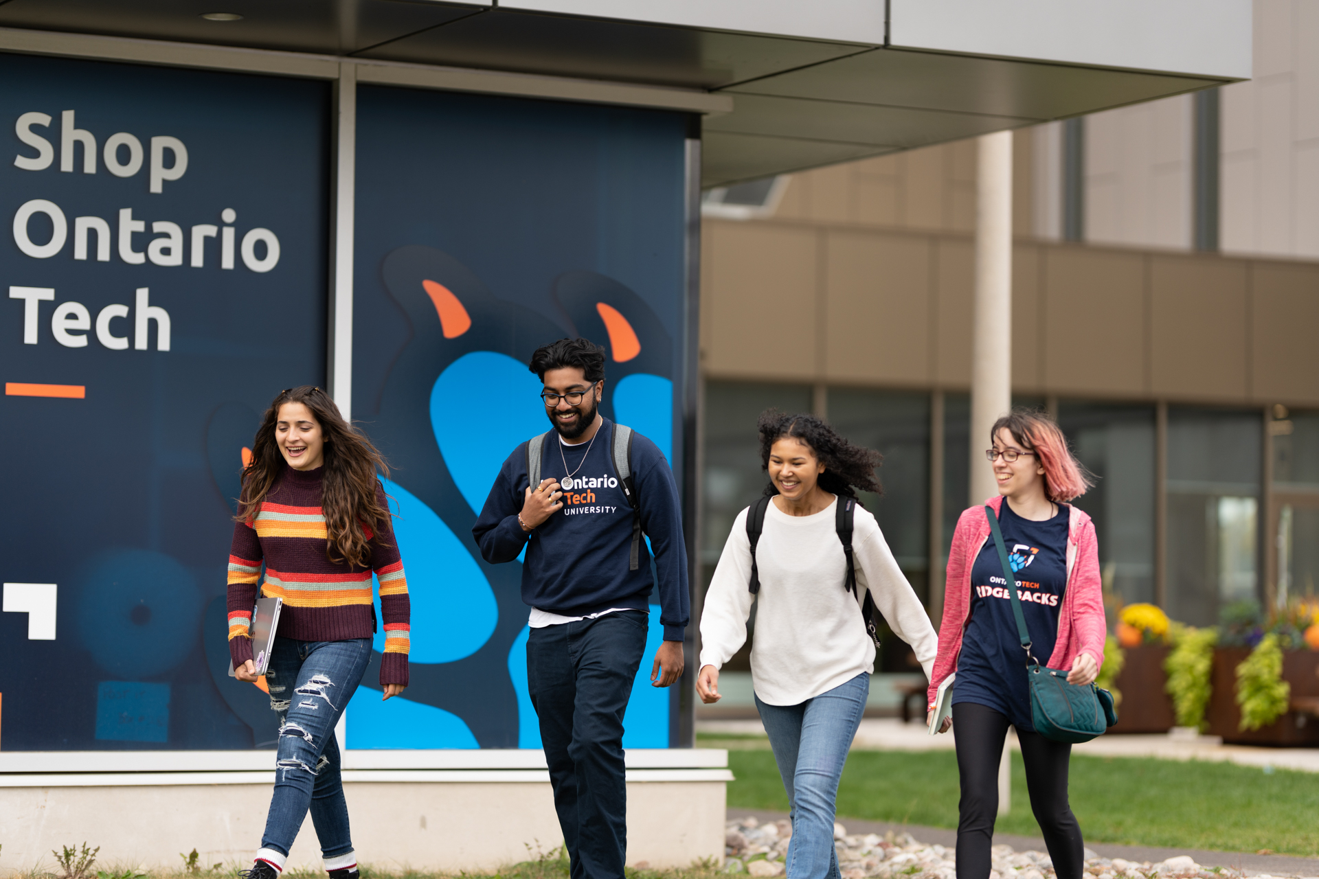 Students walking together.