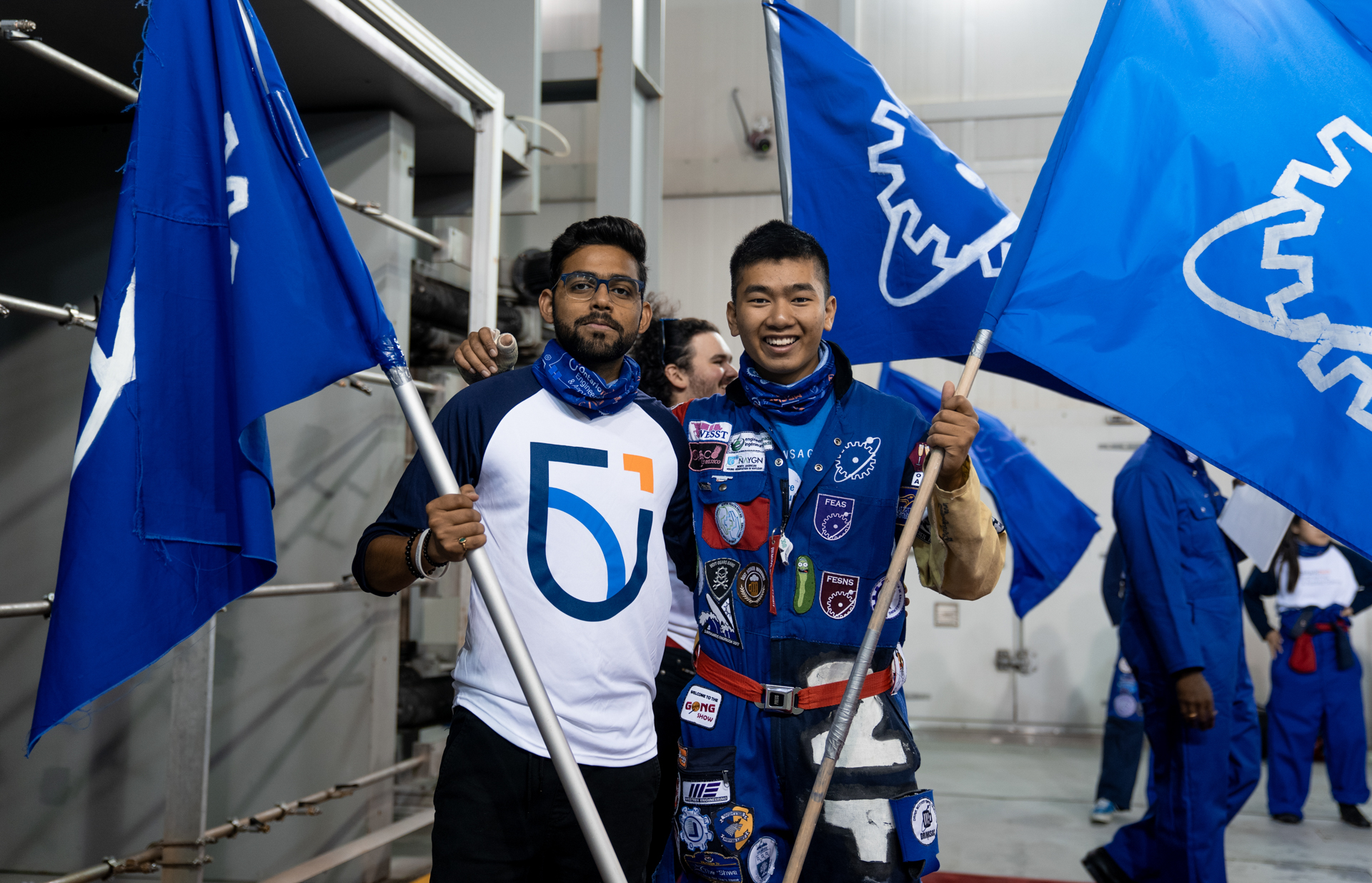 events image showing ace, engineering, faculty of engineering and applied science, feas, event, challenge, flag, students, smiling at automotive centre of excellence