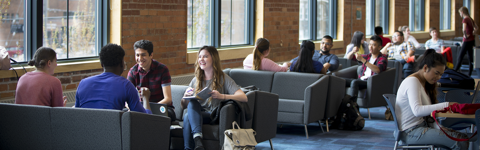 Students in a study space