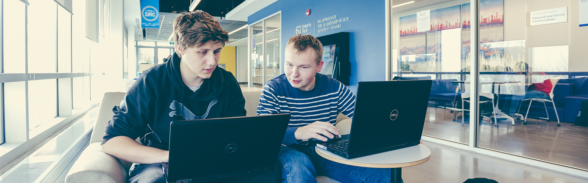 Students working on computers