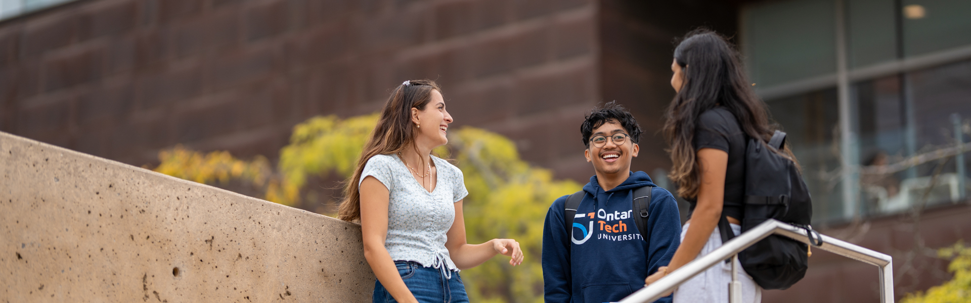 Students lounging in a campus building